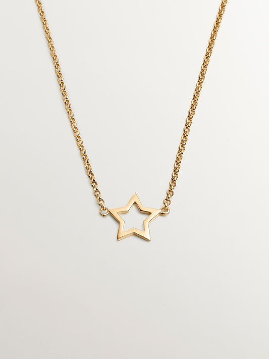 Colgante de plata 925 bañada en oro amarillo de 18K con estrella