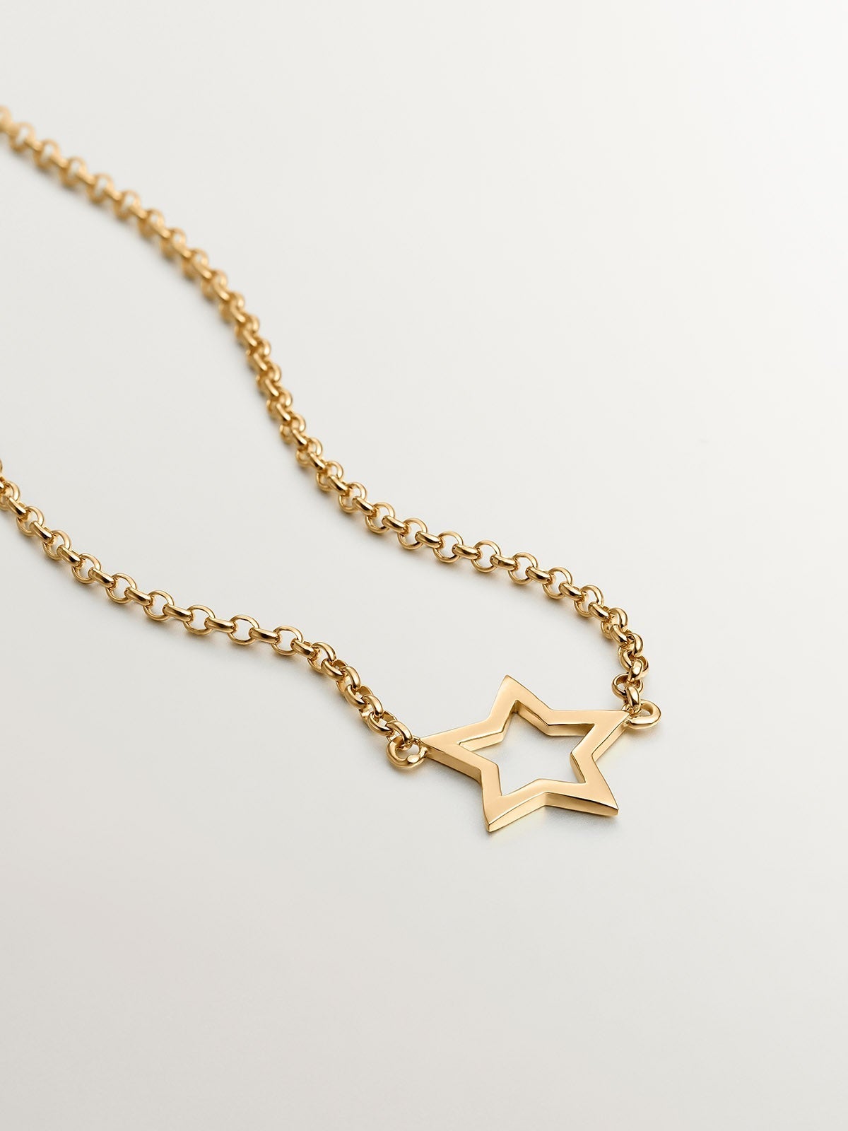 Colgante de plata 925 bañada en oro amarillo de 18K con estrella