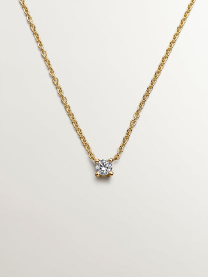 Colgante de oro amarillo de 18K con diamante de 0,1 cts