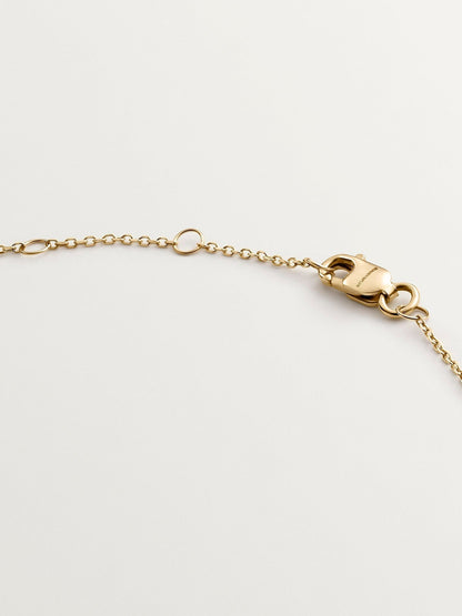 Colgante de oro amarillo de 9K con trébol de esmeraldas y diamantes