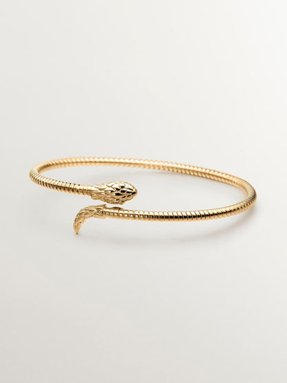 Brazalete de plata 925 bañada en oro amarillo de 18K con forma de serpiente