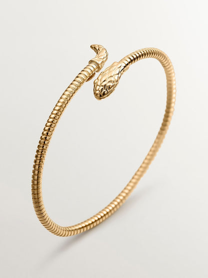 Brazalete de plata 925 bañada en oro amarillo de 18K con forma de serpiente