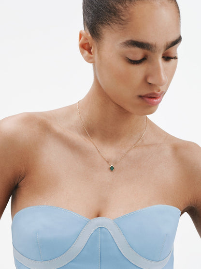 Colgante de oro amarillo de 9K con malaquita verde