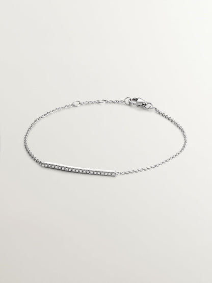 Pulsera de oro blanco de 18K con diamantes en talla brillante