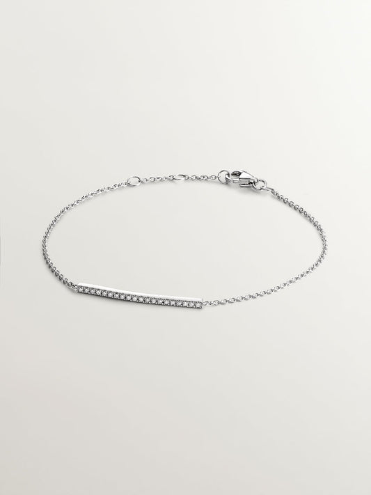 Pulsera de oro blanco de 18K con diamantes en talla brillante
