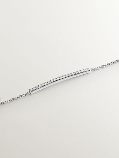 Pulsera de oro blanco de 18K con diamantes en talla brillante