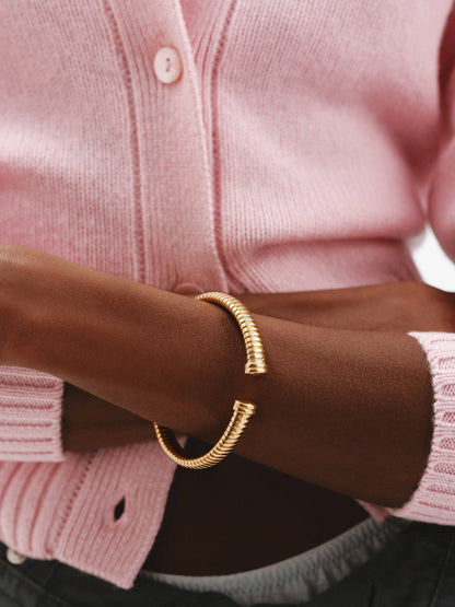 Pulsera tubogas de plata 925 bañada en oro amarillo de 18K
