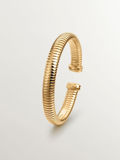 Pulsera tubogas de plata 925 bañada en oro amarillo de 18K