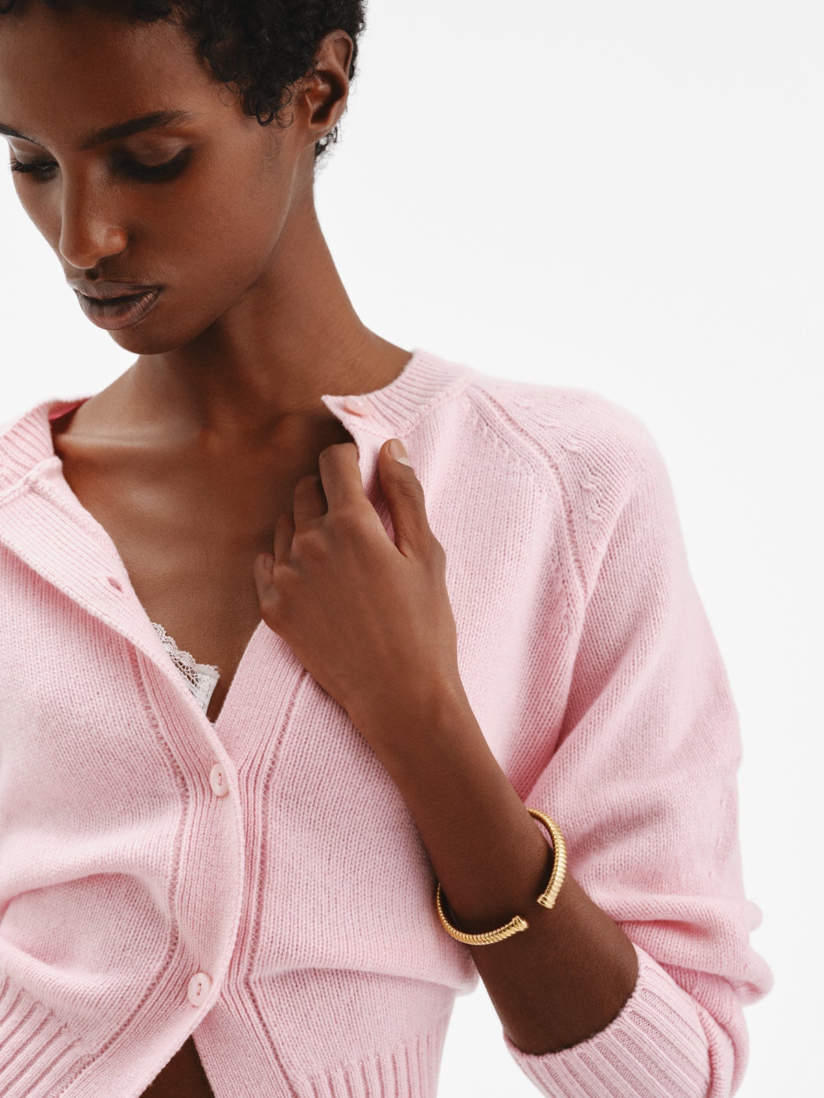 Pulsera tubogas de plata 925 bañada en oro amarillo de 18K