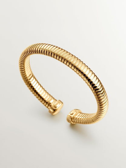 Pulsera tubogas de plata 925 bañada en oro amarillo de 18K