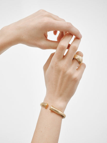 Pulsera tubogas de plata 925 bañada en oro amarillo de 18K