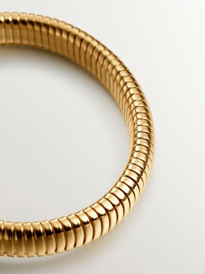 Pulsera tubogas de plata 925 bañada en oro amarillo de 18K