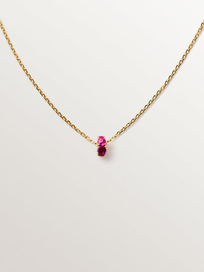 Colgante de oro amarillo de 9K con rubís