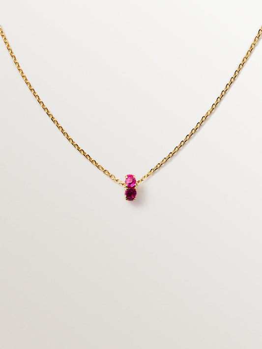 Colgante de oro amarillo de 9K con rubís