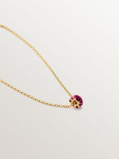 Colgante de oro amarillo de 9K con rubís