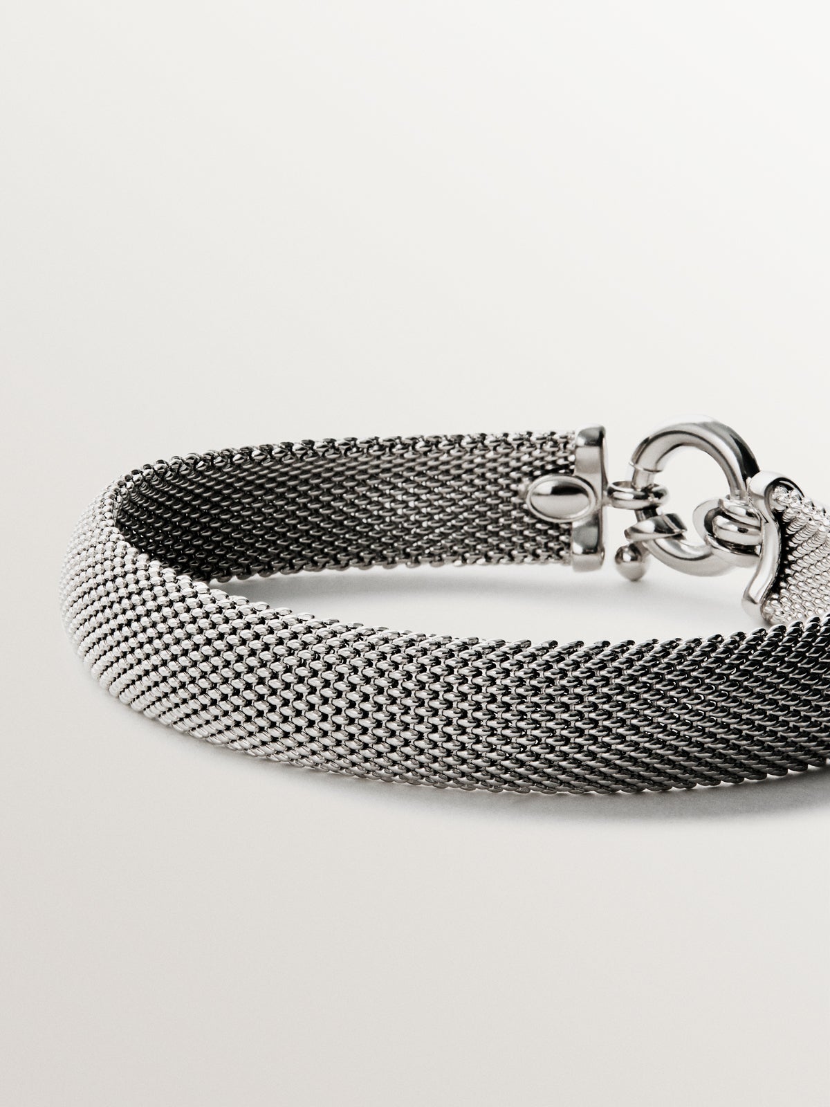 Pulsera rígida de plata 925 con malla
