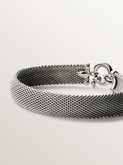 Pulsera rígida de plata 925 con malla