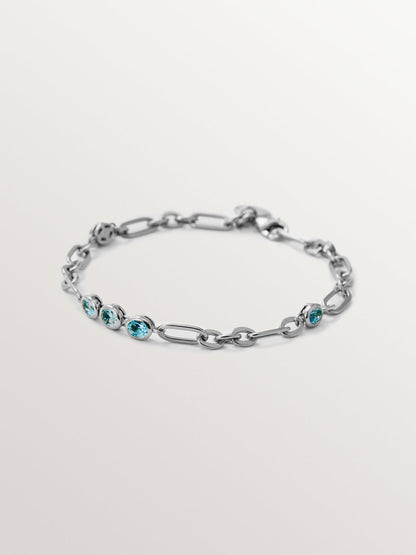 Pulsera de plata 925 con topacios azul sky