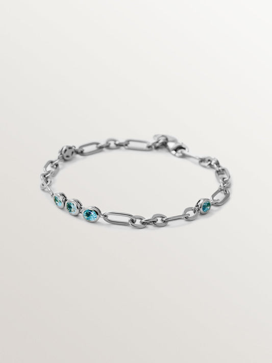 Pulsera de plata 925 con topacios azul sky