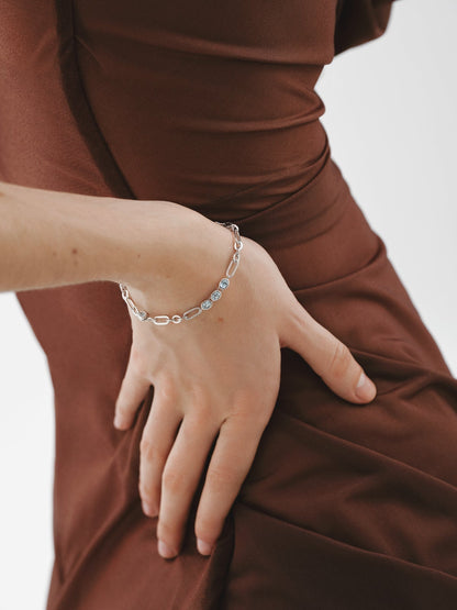 Pulsera de plata 925 con topacios azul sky