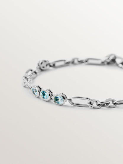 Pulsera de plata 925 con topacios azul sky
