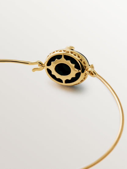 Pulsera de oro amarillo de 18K con ónix negro y diamantes en talla brillante