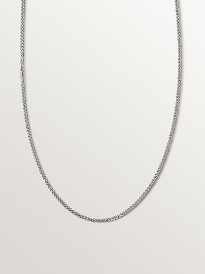 Cadena barbada 52 cm de plata 925 rodiada