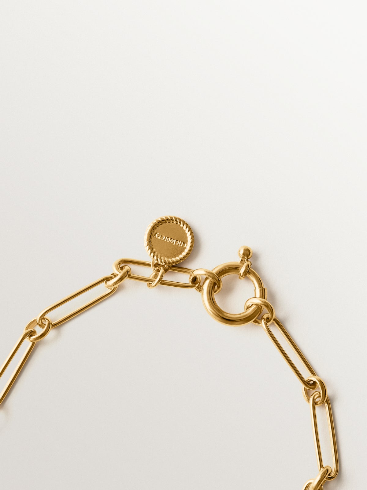 Pulsera de eslabón combinado 17 cm en plata 925 bañada en oro de 18K