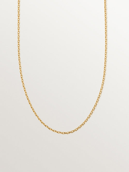 Cadena roló 80 cm de plata 925 bañada en oro de 18K