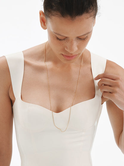 Cadena roló 80 cm de plata 925 bañada en oro de 18K