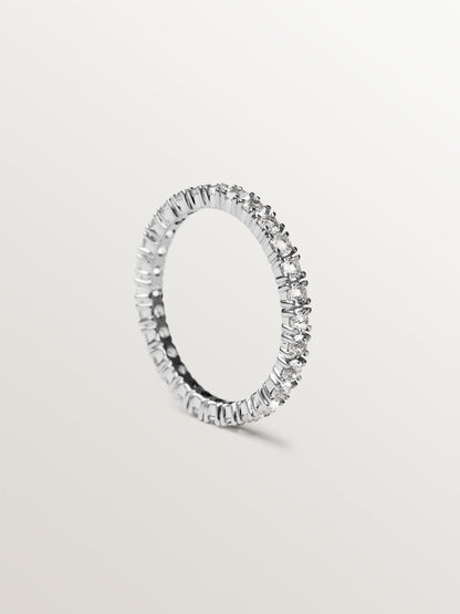 Alianza de plata 925 con topacios blancos