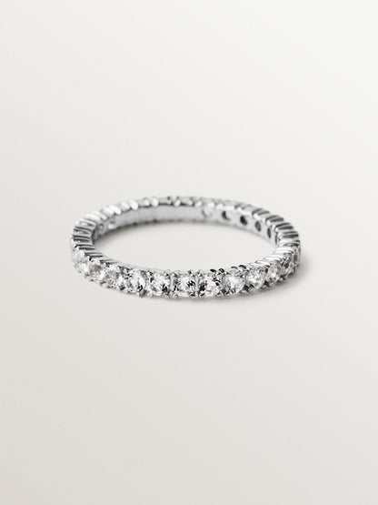 Alianza de plata 925 con topacios blancos