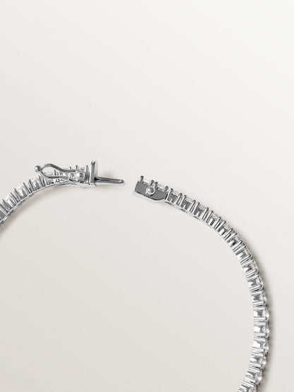 Pulsera rivière de plata 925 con topacios blancos