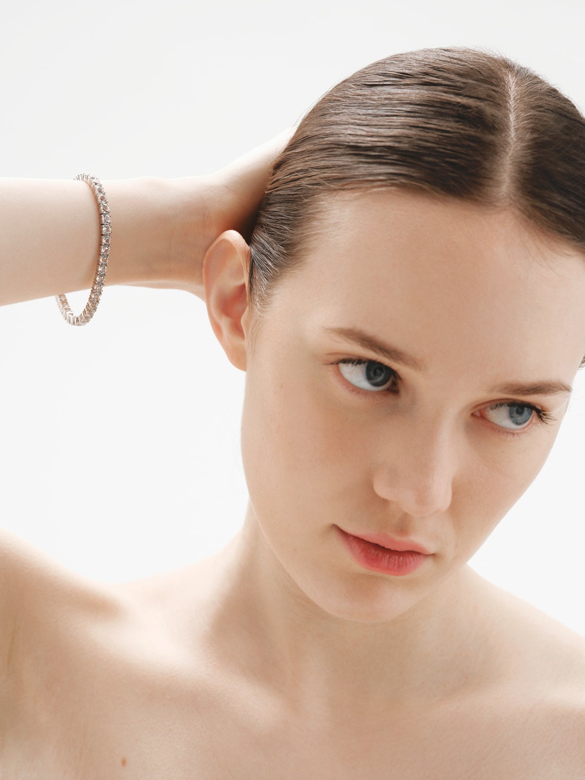 Pulsera rivière de plata 925 con topacios blancos