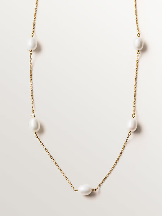 Colgante de plata 925 bañada en oro amarillo de 18K con perlas