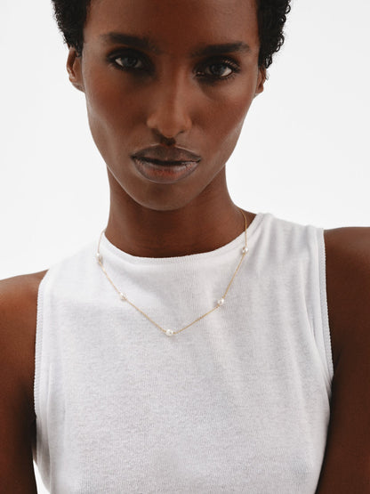 Colgante de plata 925 bañada en oro amarillo de 18K con perlas