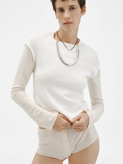 Collar de plata 925 bañada en oro amarillo de 18K con perlas