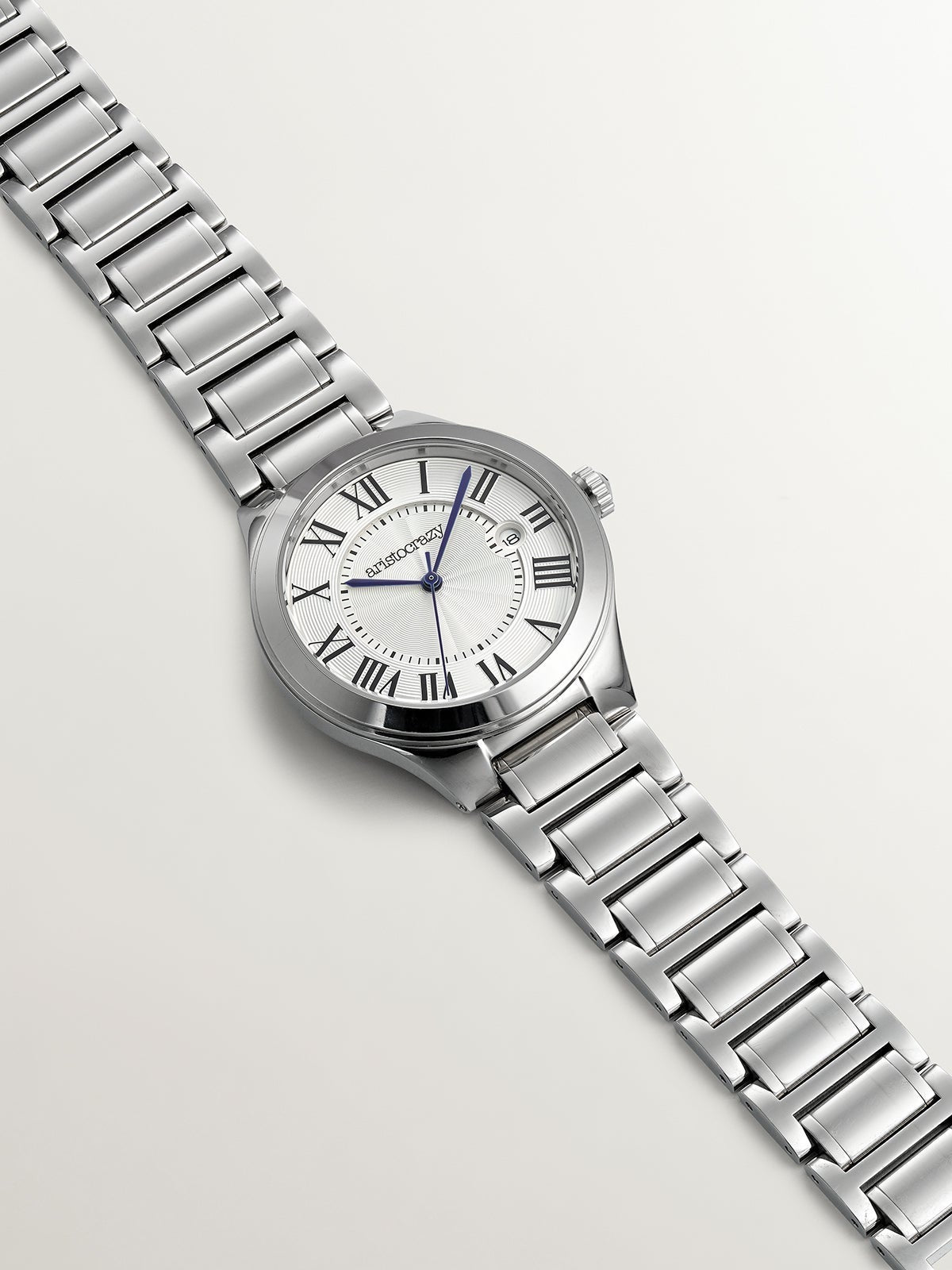 Reloj Bastille con correa de acero y esfera blanca