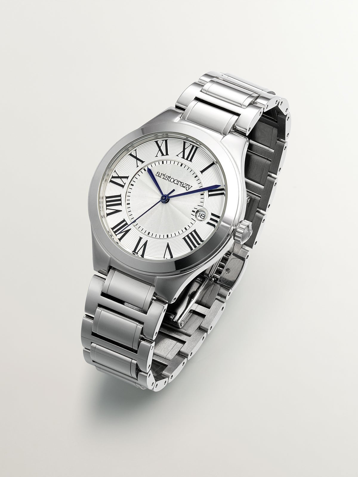 Reloj Bastille con correa de acero y esfera blanca