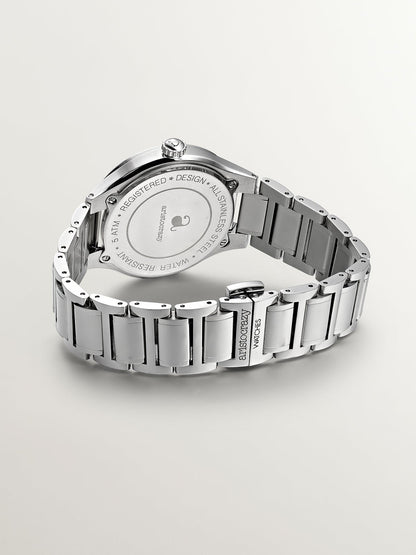 Reloj Bastille con correa de acero y esfera blanca